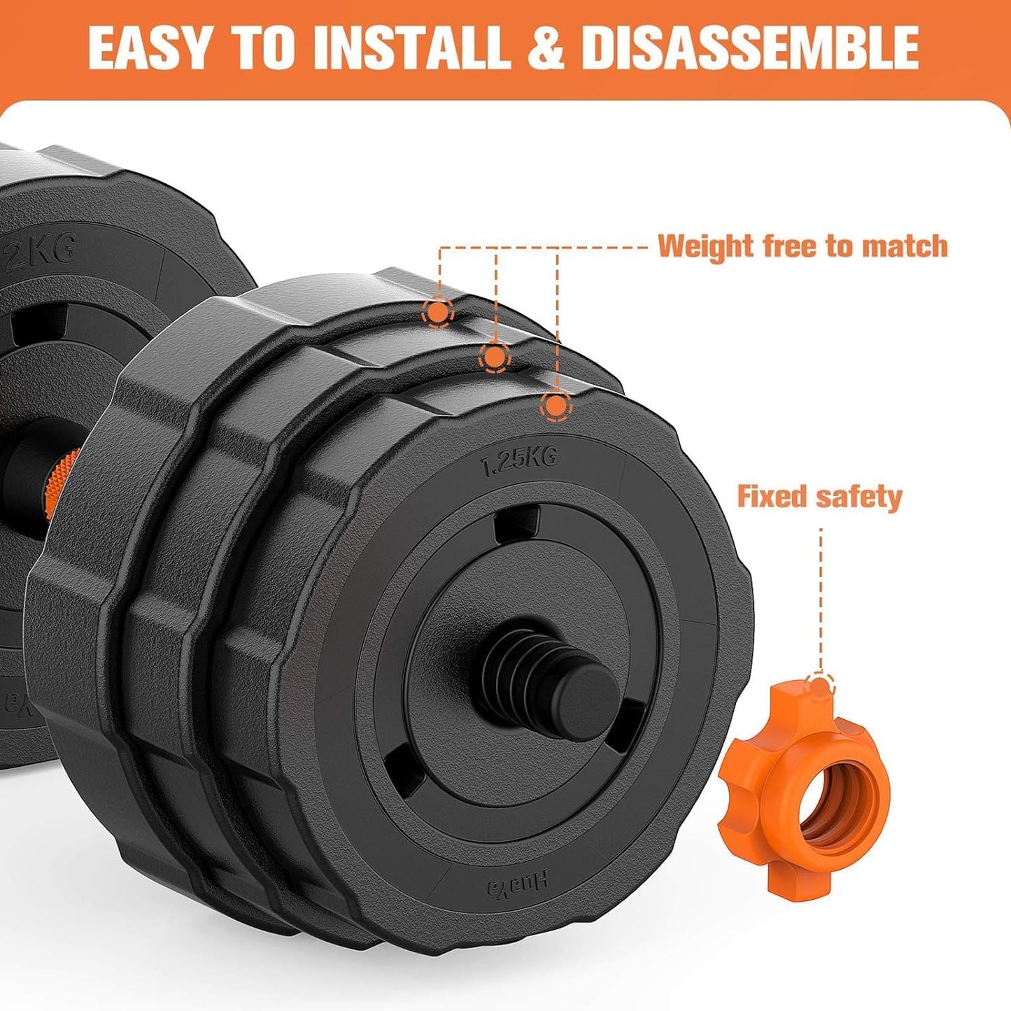 Adjustable Weights Barbell Dumbbells Set, Weights Dumbbells Non-Slip Neoprene Hand Weights with Connecting Rod for Adults Women Men Fitness,Home Gym Exercise Training Equipment