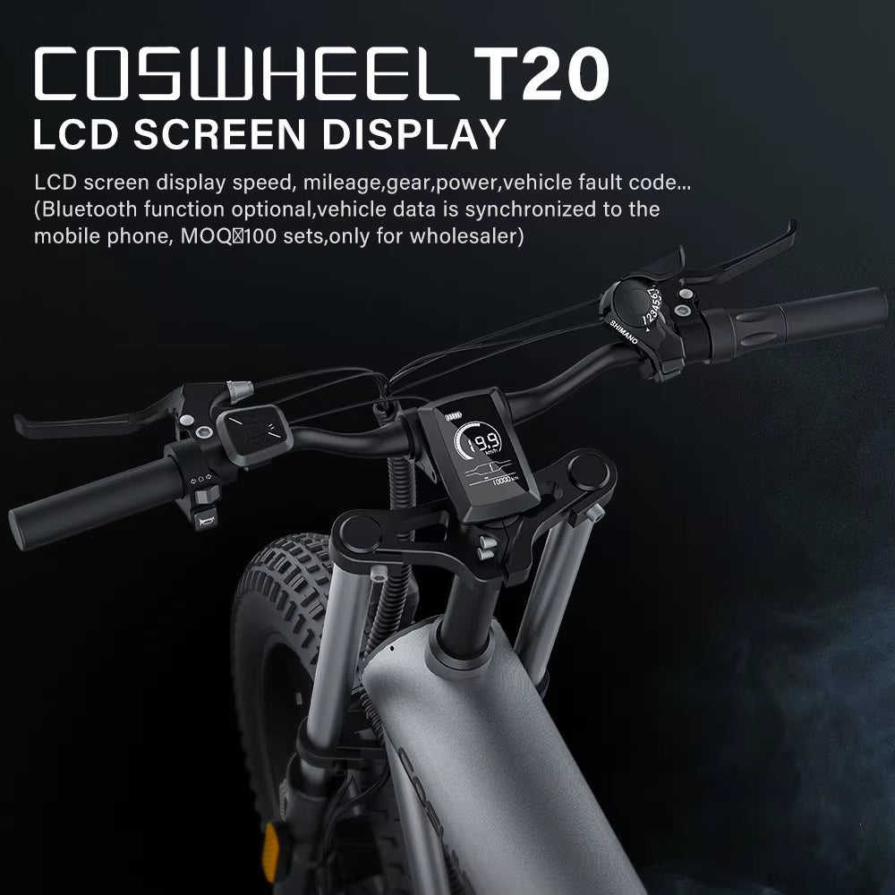 Coswheel T16 Adults Electric Bike 1000W Motor Bicycle 1000W 48V 16 Inch Tire Ebike Electric E Bikes Mountain Ebikes for Men