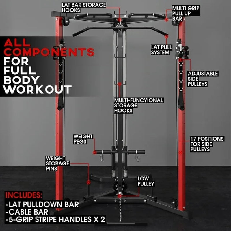 Cable Crossover Machine, 350LBS Weight Capacity Cable Stations with 17 Adjustable Positions, 230 Lbs Sets