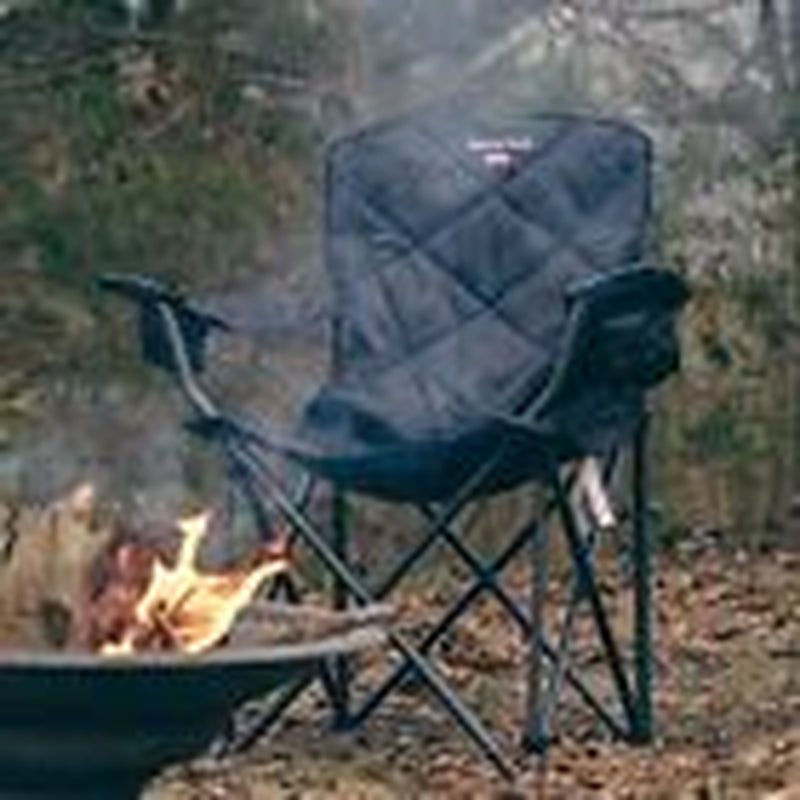 XXL Oversized Camping Chair Heavy Duty 800 LBS for Big Tall Carbon Black-2Set