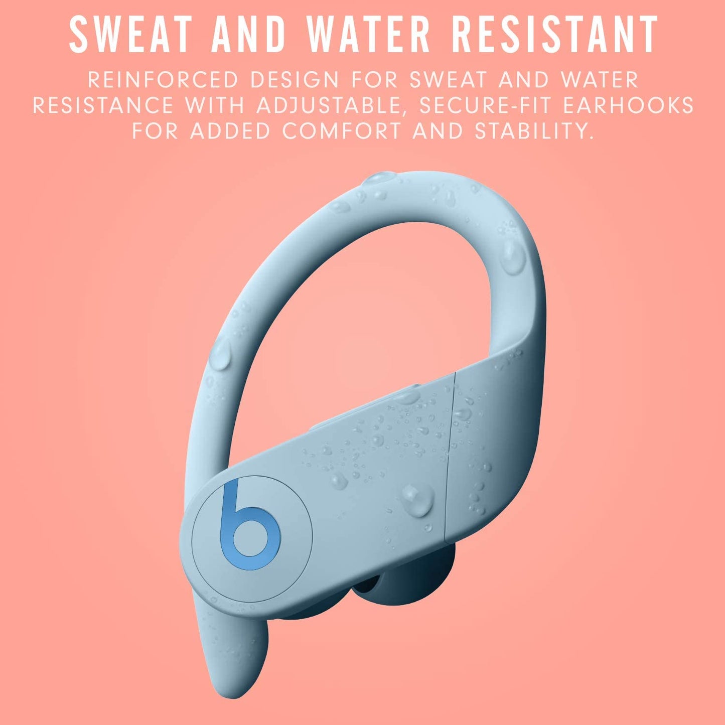 Power Pro Wireless Earbuds - H1 Headphone Chip, Class 1 Bluetooth Headphones, 9 Hours of Listening Time, Sweat Resistant, Built-In Microphone - Glacier Blue
