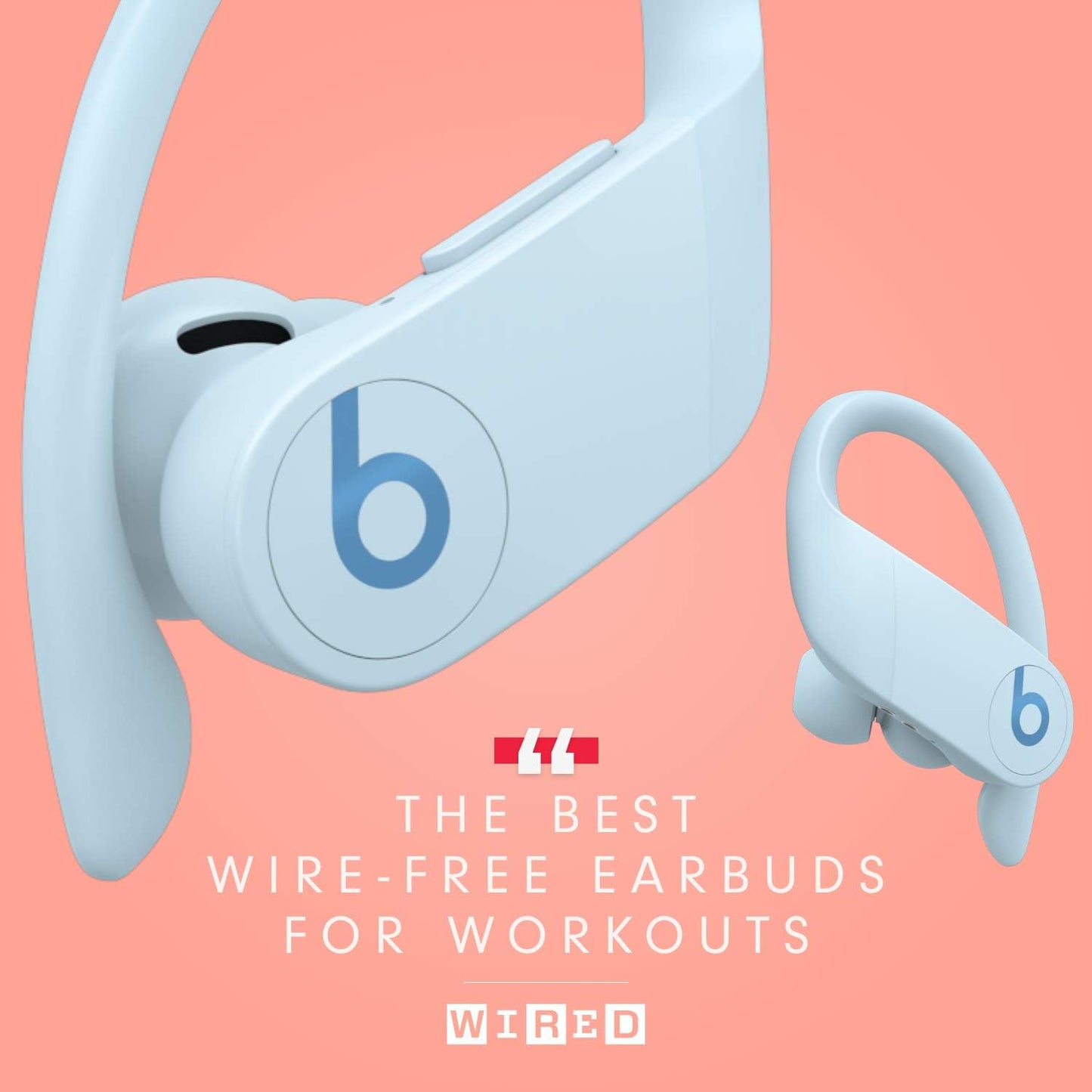 Power Pro Wireless Earbuds - H1 Headphone Chip, Class 1 Bluetooth Headphones, 9 Hours of Listening Time, Sweat Resistant, Built-In Microphone - Glacier Blue