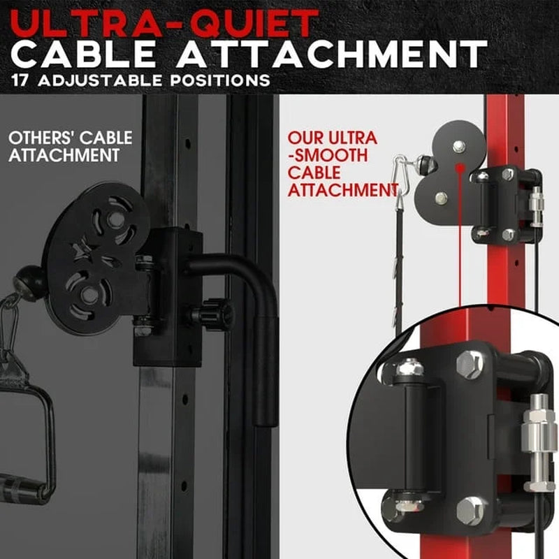 Cable Crossover Machine, 350LBS Weight Capacity Cable Stations with 17 Adjustable Positions, 230 Lbs Sets