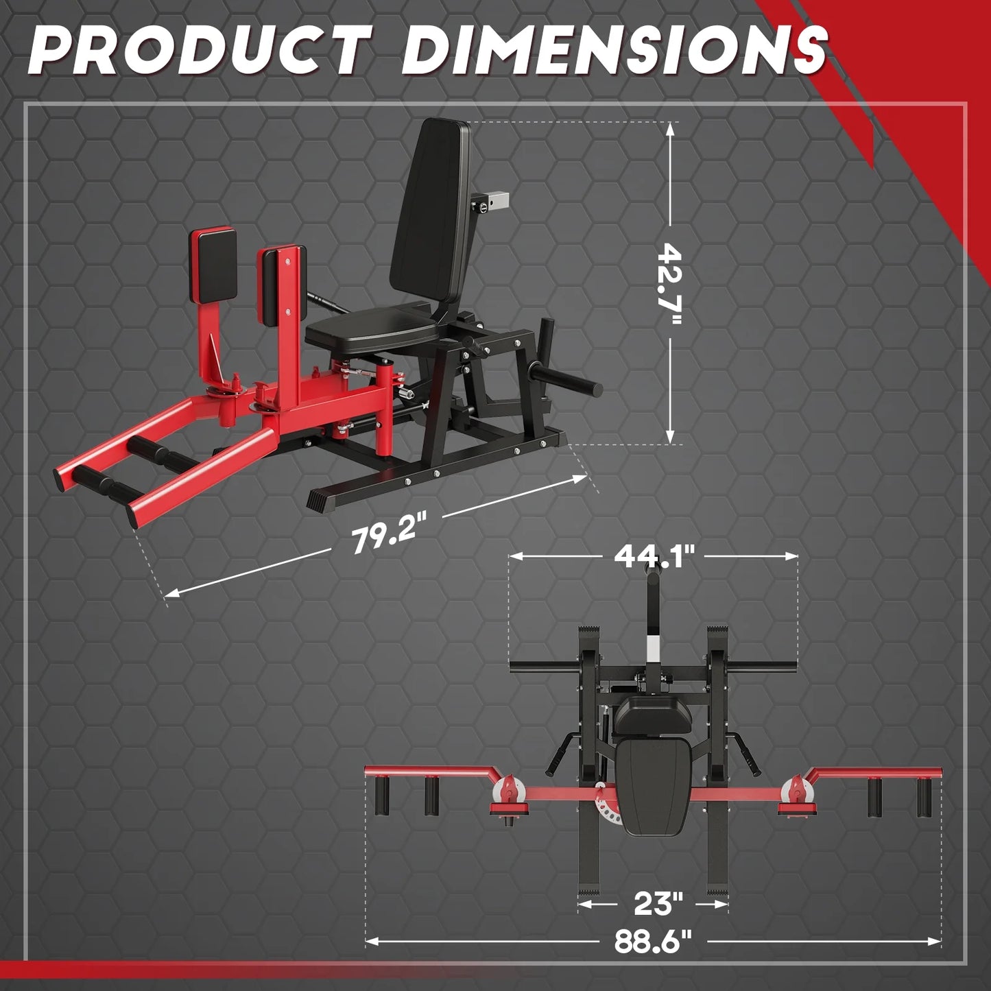 Hip Abductor Machine, Plate-Loaded Inner and Outer Thigh Machine, Thigh Master Hip Trainer, Hip Thrusters for Home Gym with 230Lbs Weight Plate