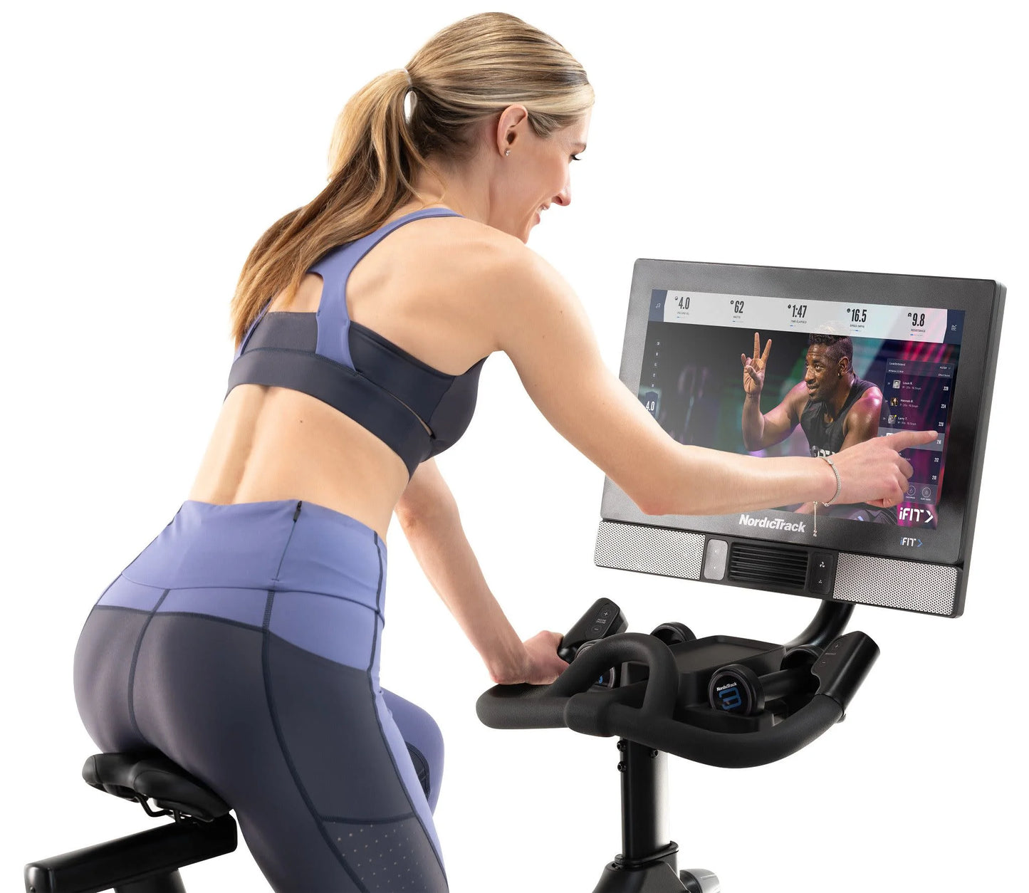 Commercial Series S22I; Ifit-Enabled Indoor Exercise Bike with 22 Inch Pivoting Touchscreen and Incline/Decline Functionality