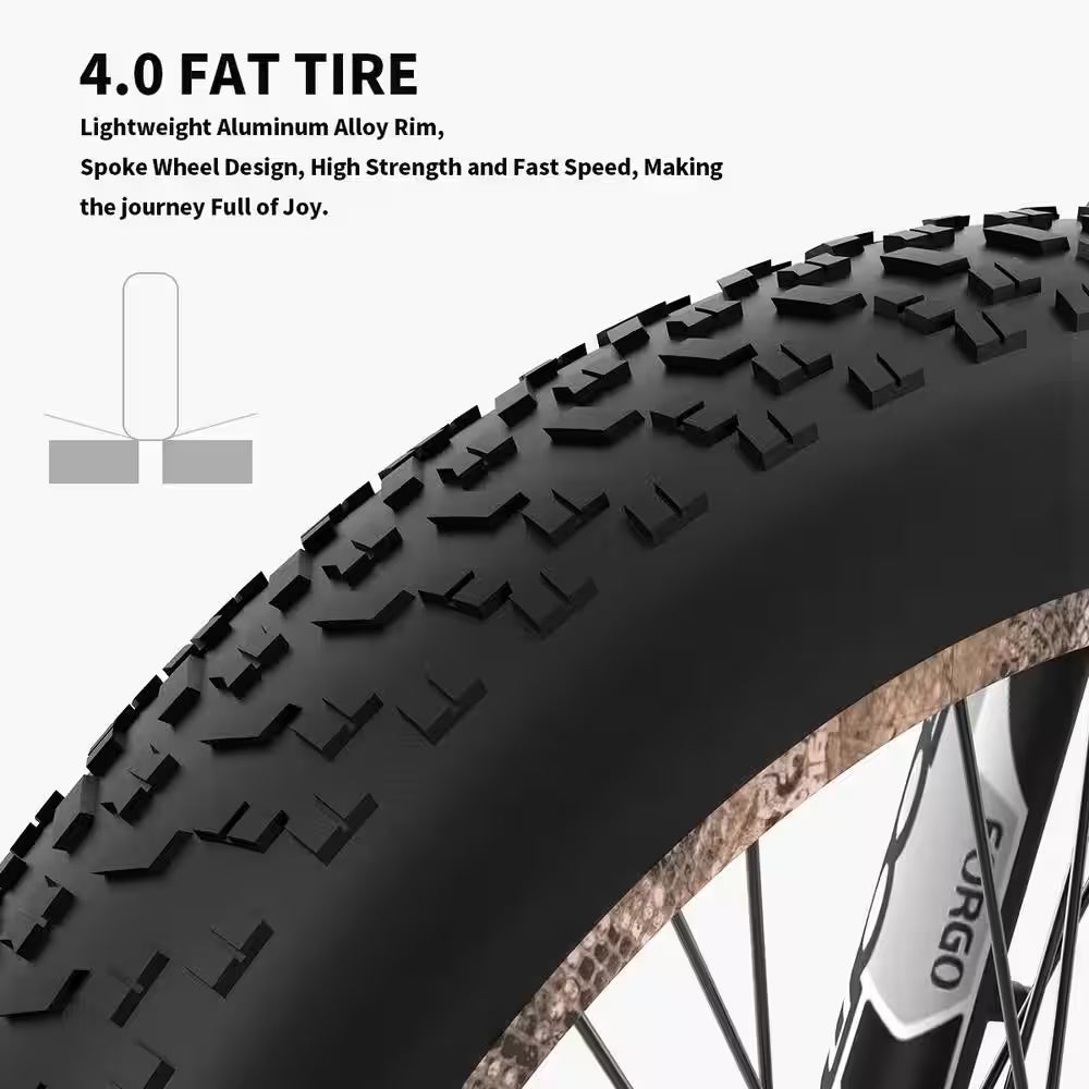 26 In.1500W Electric Bike 48V 15AH Removable Lithium Battery Ebike Mountain Bicycle