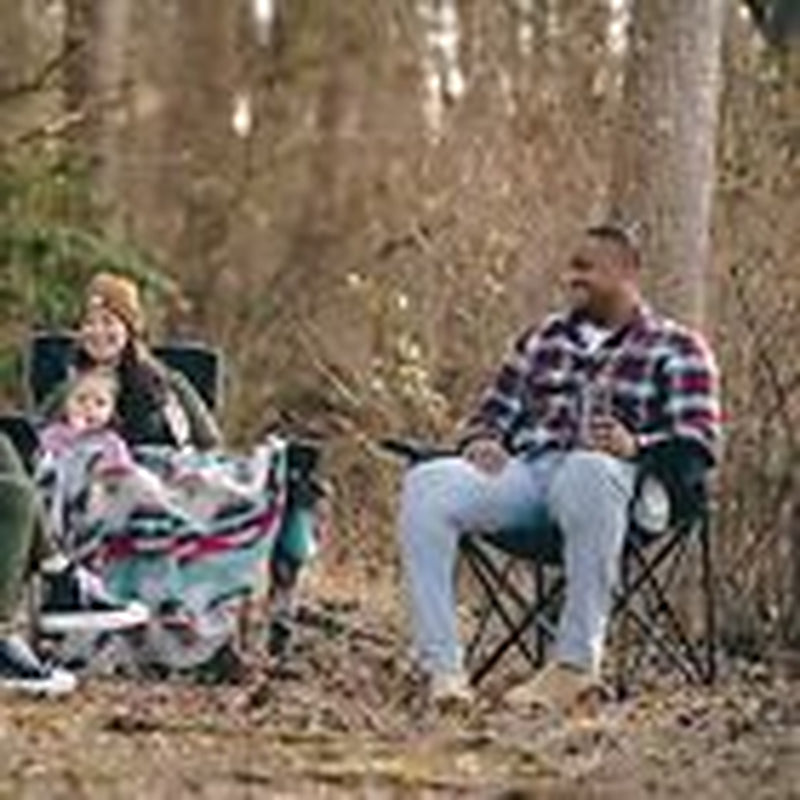 XXL Oversized Camping Chair Heavy Duty 800 LBS for Big Tall Carbon Black-2Set
