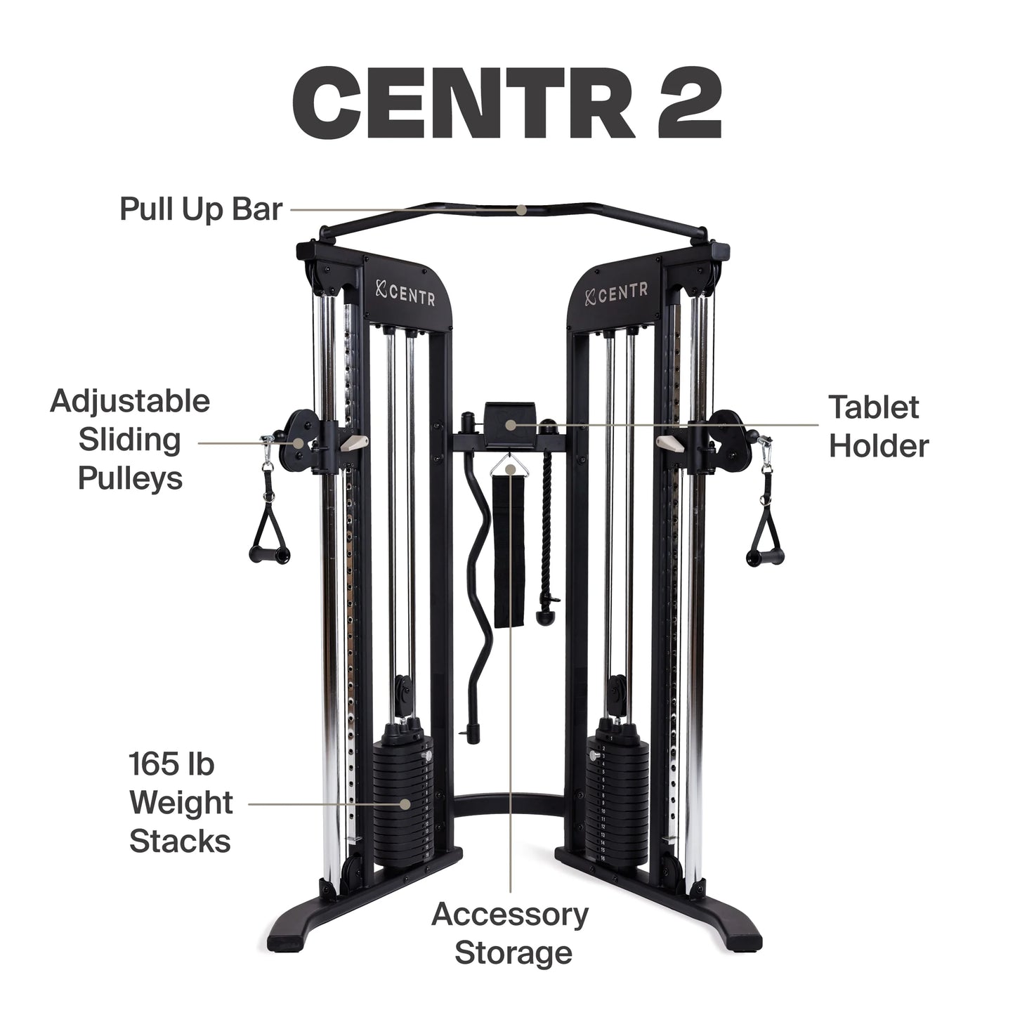 by Chris Hemsworth 2 Home Gym Functional Trainer for Total Body Strength Training with 3-Month Membership