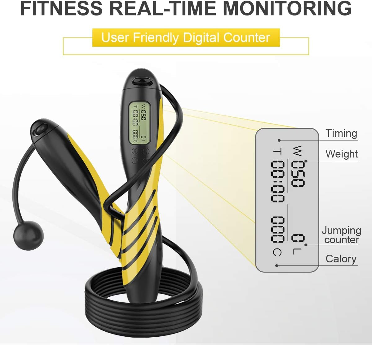 Jump Rope, Ropeless Jump Rope, Jump Rope Counter, Weighted Jump Rope, Cordless Jump Rope, Speed Jump Rope, Jump Rope for Kids, Adult, Ropeless Jump Rope, Jump Rope for Fitness, Crossfit Jump Rope