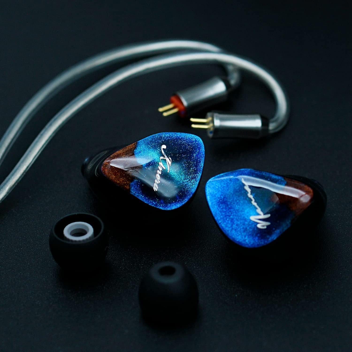 Hifigo in Ear Monitors Nanna 2.0 Pro Flagship Hifi Earphones 2 Electrostatic Driver 1 Dynamic Driver 1 Balanced Armature Hybrid 4 Driver Units 2 Pin Detachable Cable IEMS for Audiophile (Blue)