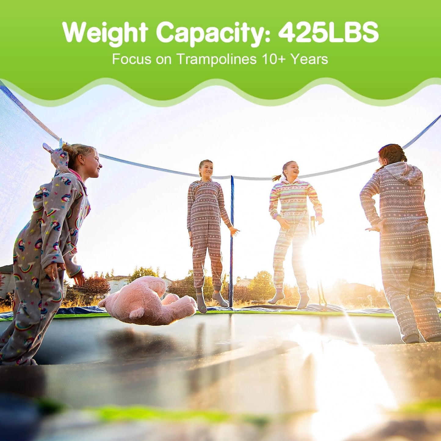 1500LBS Weight Capacity Rectangle Trampoline 10X17Ft 9X15FT 8X14FT Outdoor Square Gymnastics Trampolines with Basketball Hoops for Kids Adults Long Large Big Rectangular Tumbling Trampolin