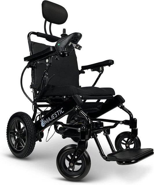 Majestic - 2022 Updated Lightweight Electric Wheelchair - Remote Control Electric Wheelchairs Light Weight Foldable Motorized Power Electrics Wheel Chair Mobility Aid for Adults (17.5" Seat Width)