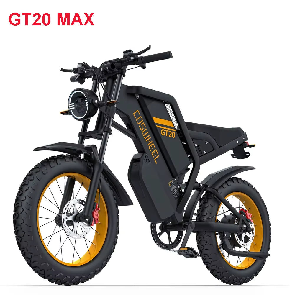 GT20 MAX EBIKE 2000W 60V 40Ah Fat Tire Powerful Electric Bike SAMSUNG BATTERY CELL Dual BATTERY Adult Mountain Ebike