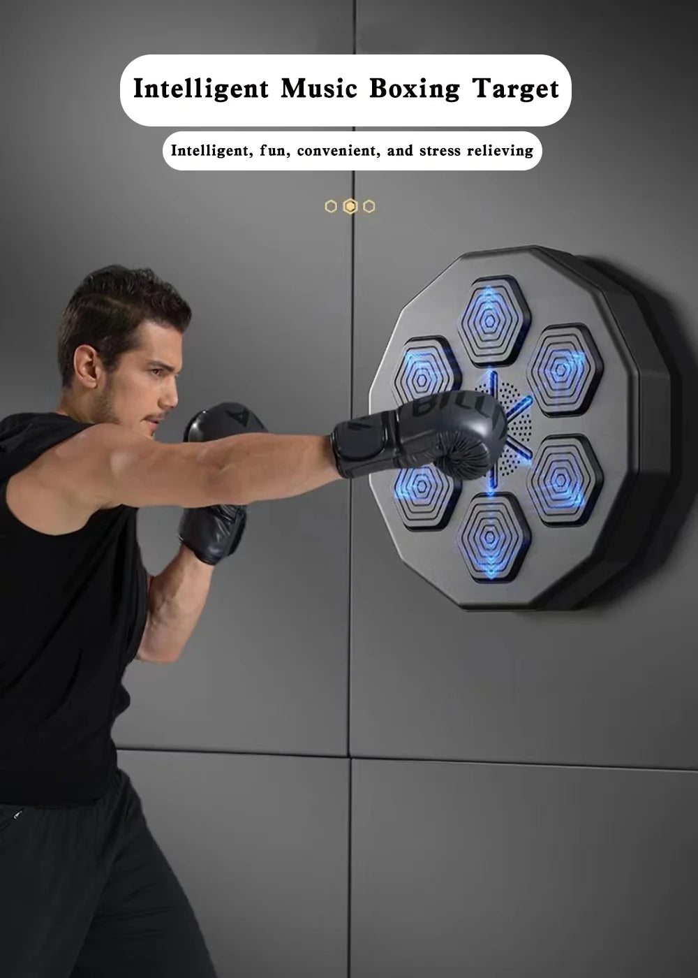 Smart Electronic Music Boxing Machine, Wall Mounted Boxing Machine Training Punching, Smart Boxing Target Workout Machine for Home,Indoor and Gym