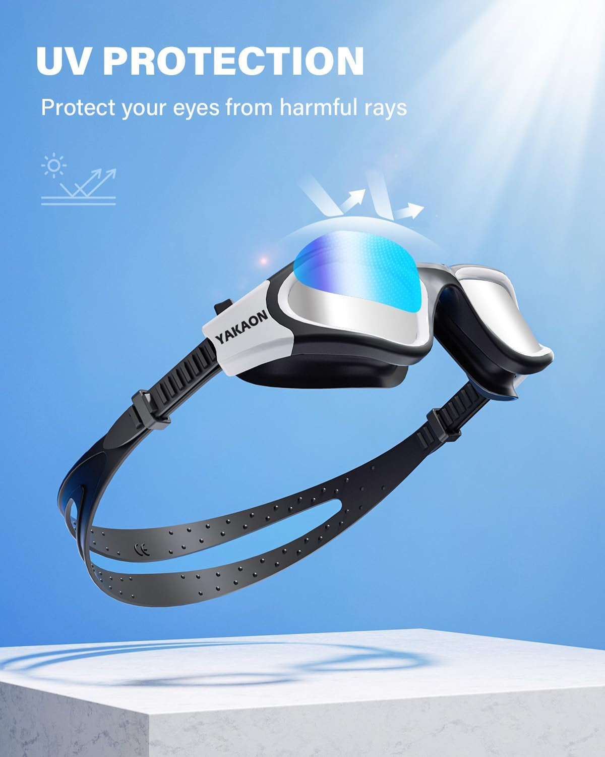 Swim Goggles, Polarized Swimming Goggles Filter Out All Glare Anti-Fog No Leaking for Adult Men Women