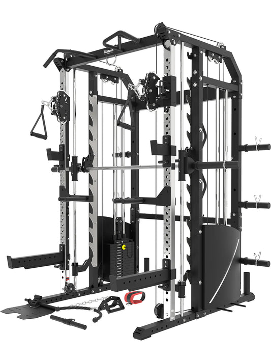 BLAZZED plus ALL-IN-ONE FUNCTIONAL TRAINER CABLE CROSSOVER CAGE HOME GYM W/ SMITH MACHINE