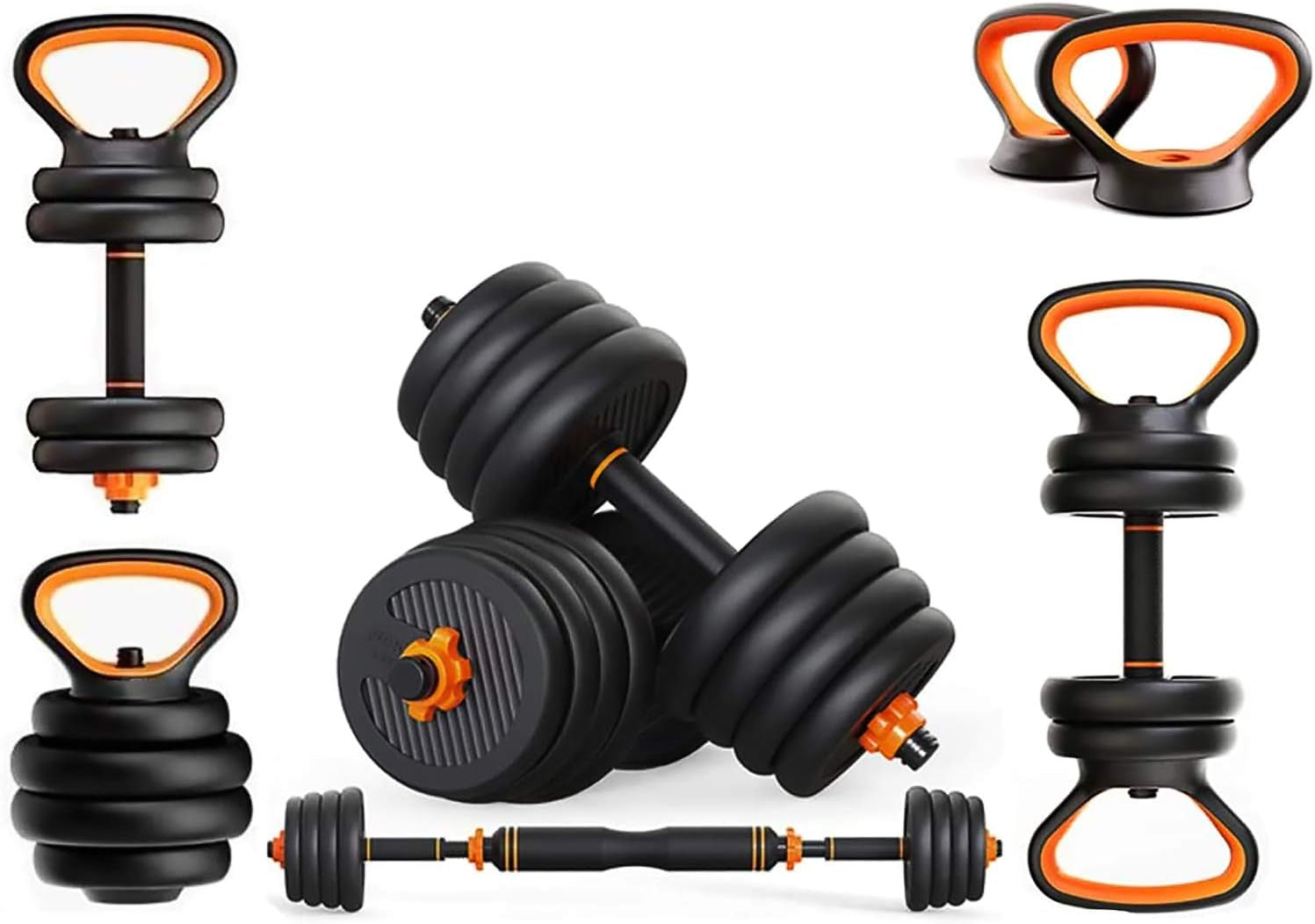 Adjustable Dumbbell Set,Free Weights Dumbbells Set with Connecting Rod Used as Barbell, Dumbbell, Kettlebell and Push-Ups.Free Weights for Women and Men,Weight 44LB/66LB/88LB. (Dumbbell-66Lb)