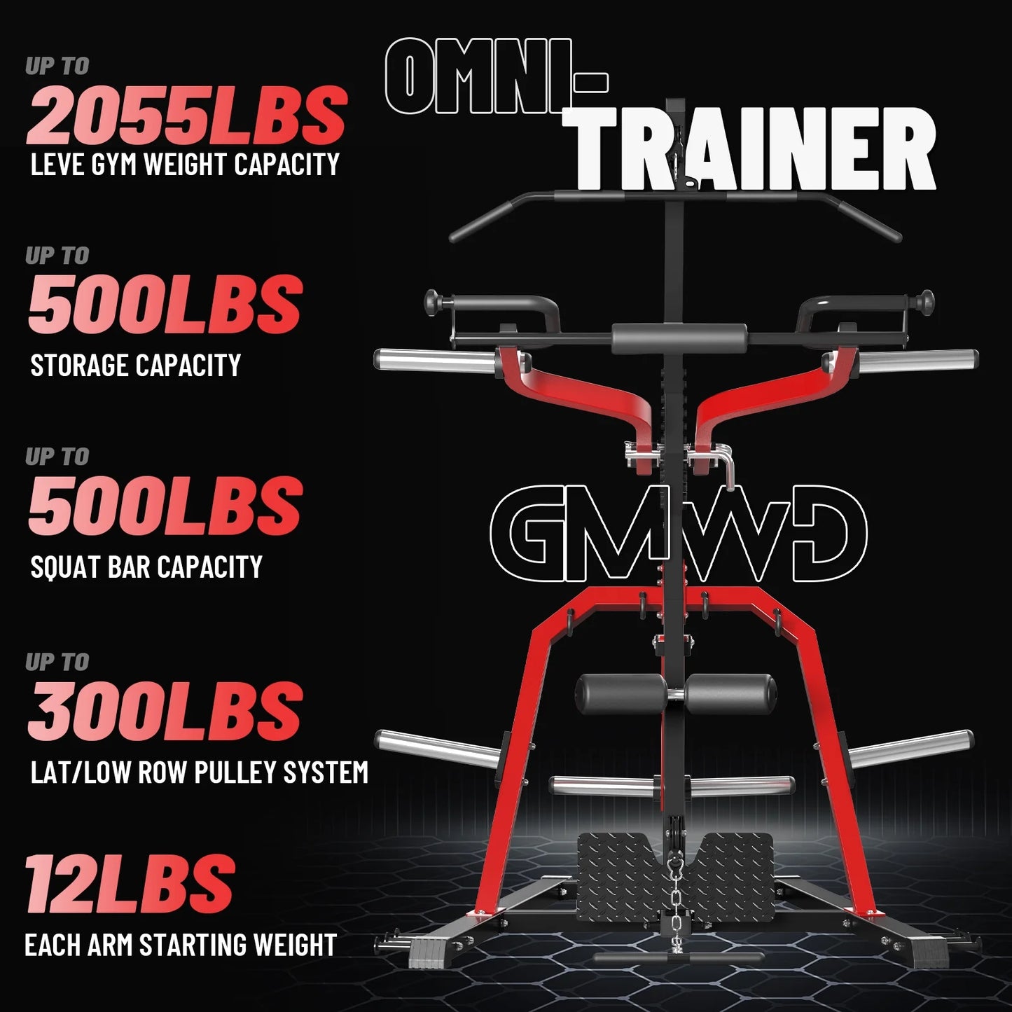 Leverage Gym, 2055 Lb Bench Press Machine, Adjustable Full Body Workout, 81"