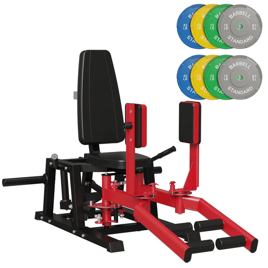 Hip Abductor Machine, Plate-Loaded Inner and Outer Thigh Machine, Thigh Master Hip Trainer, Hip Thrusters for Home Gym with 230Lbs Weight Plate