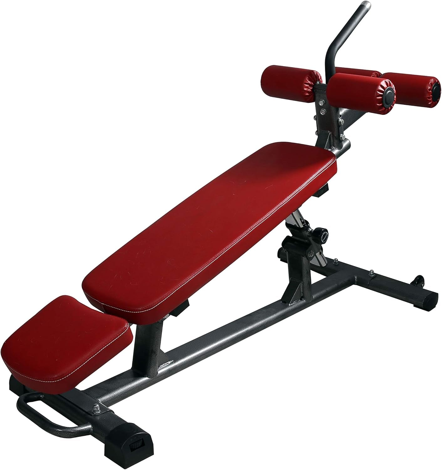 Finer Form Semi-Commercial Sit-Up Bench for Core Workouts and Decline Bench Press. Adjustable Weight Bench with Reverse Crunch Handle with 4 Adjustable Height Settings. Great Ab Workout Equipment