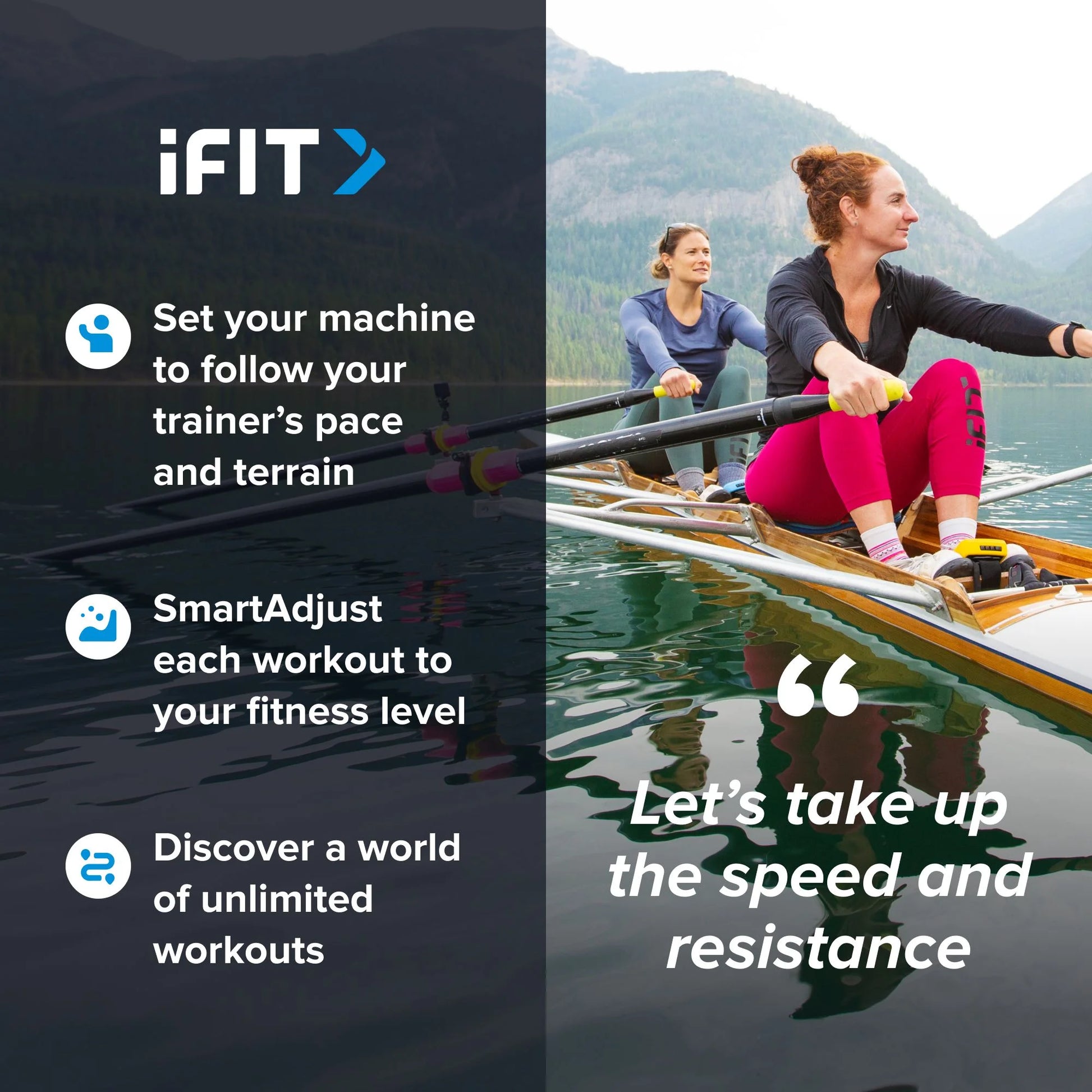 RW700; Ifit-Enabled Rower with 10 Inch Pivoting Touchscreen