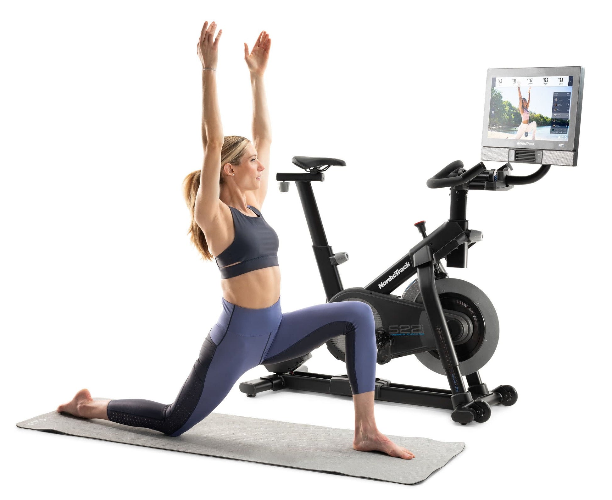 Commercial Series S22I; Ifit-Enabled Indoor Exercise Bike with 22 Inch Pivoting Touchscreen and Incline/Decline Functionality