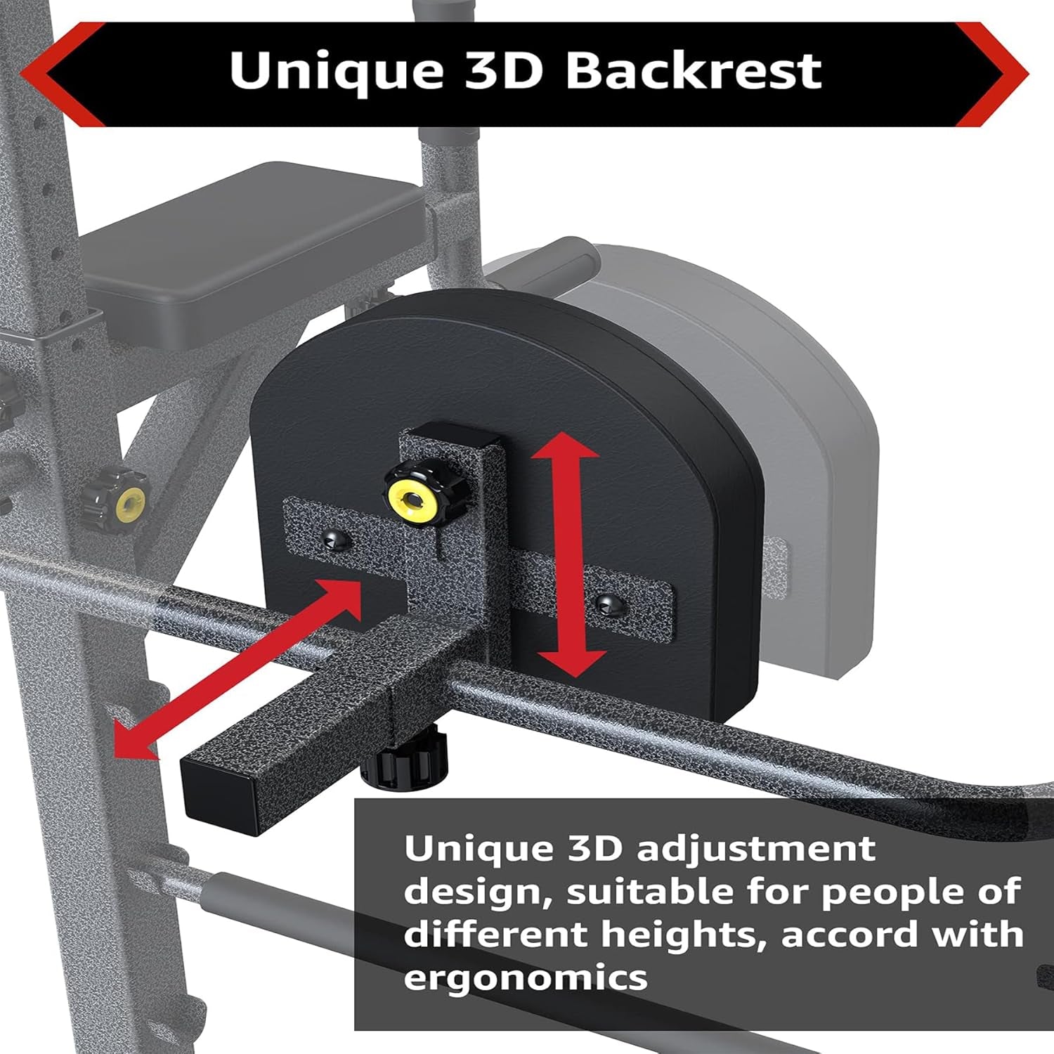 Pull up Bar Station, Power Tower, Dip Station with 3D Backrest, Multi-Function Strength Training Stand Rack, Adjustable Height Dip Bar for Home Gym Workout | Stand Fitness Exercise Equipment