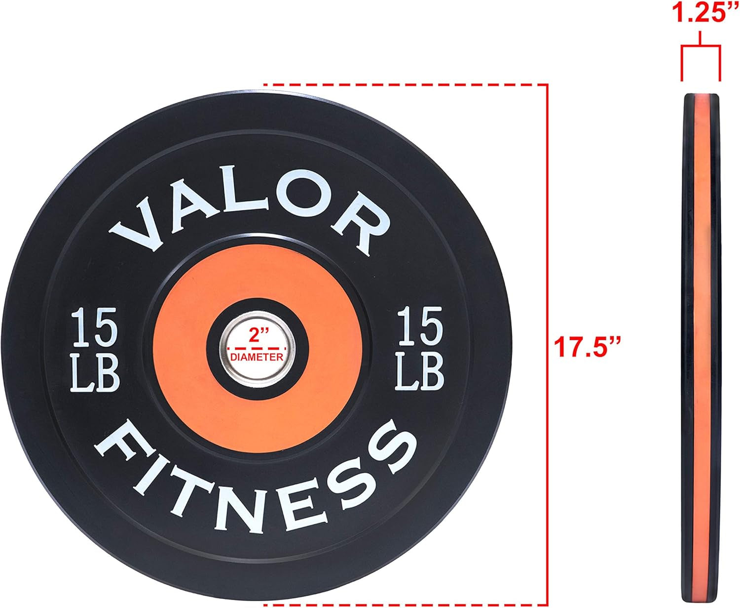 Olympic Bumper Plates for Weight Lifting Strength & Conditioning Cross Training Workouts Sold in Pairs Singles Sets