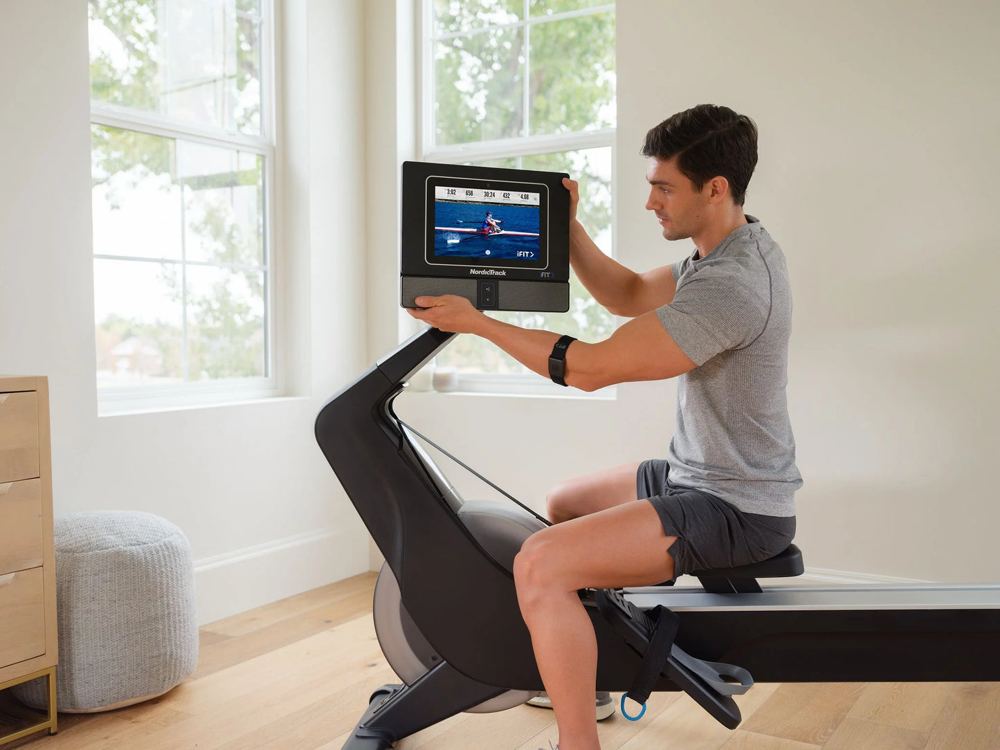 RW700; Ifit-Enabled Rower with 10 Inch Pivoting Touchscreen