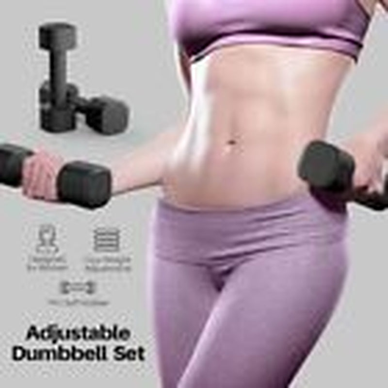 Adjustable Dumbbell Set of 2, 4 in 1 Free Weights Dumbbells Set for Black