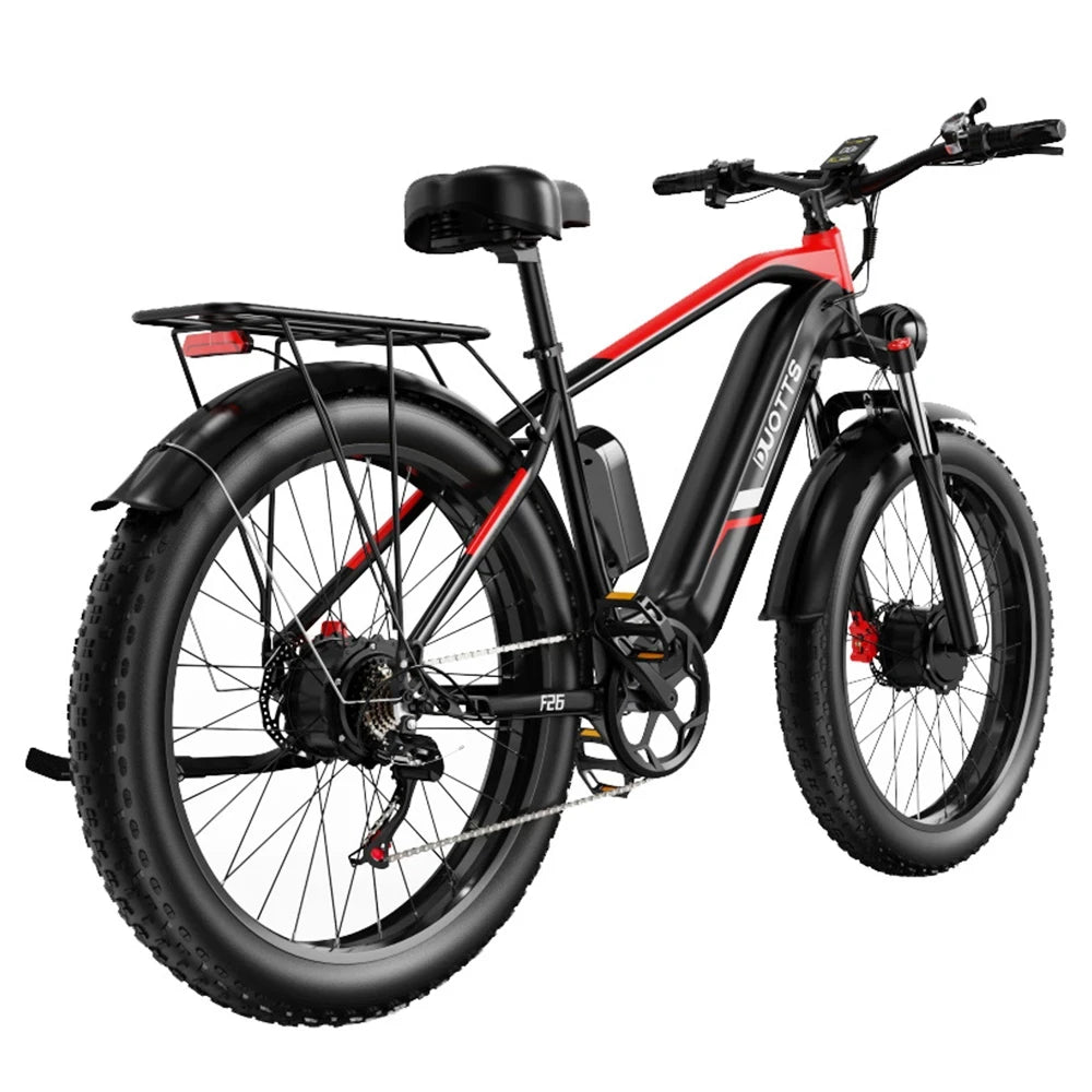 [EU DIRECT]  F26 Electric Bike 48V 20AH Samsungbattery 750W*2 Dual Motors 26*4.0Inch Fat Tires APP Support 50KM Max Mileage 150KG Max Load Electric Bicycle