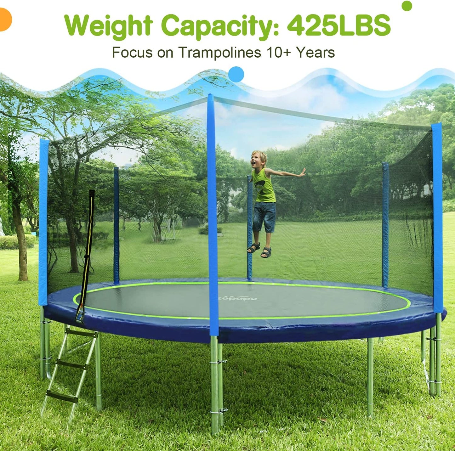 1500LBS Weight Capacity Rectangle Trampoline 10X17Ft 9X15FT 8X14FT Outdoor Square Gymnastics Trampolines with Basketball Hoops for Kids Adults Long Large Big Rectangular Tumbling Trampolin