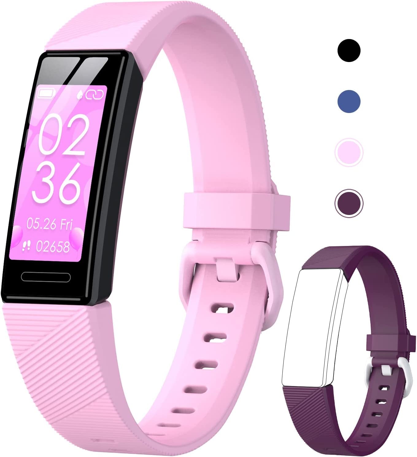 Kids Fitness Tracker Watch for Boys Girls Age 5-16, Waterproof Fitness Watch with Sleep Tracking, Calorie Counter, 11 Sport Modes Tracker and More - Kids Watch with Replaceable Band