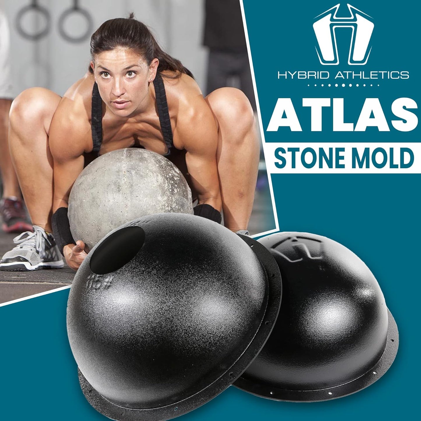 Atlas Stone Molds—Reusable, Heavy Duty Plastic Molds Make Smooth Concrete Stones from 10 to 19 Inches in Diameter. 35Lbs to 300Lbs