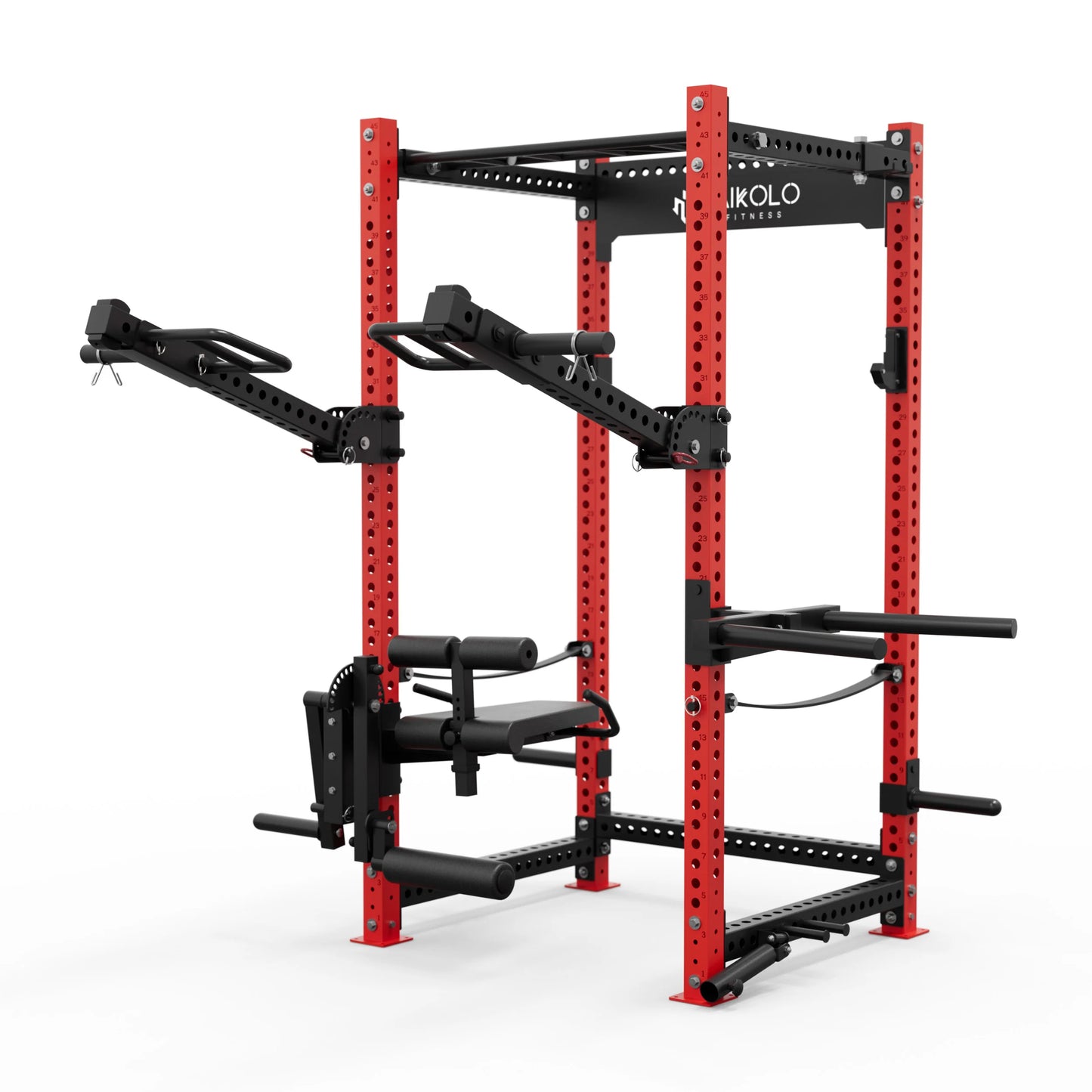 P5R 3X3 UPRIGHT POWER RACK with LEG CURL and EXTENSION ATTACHMENT