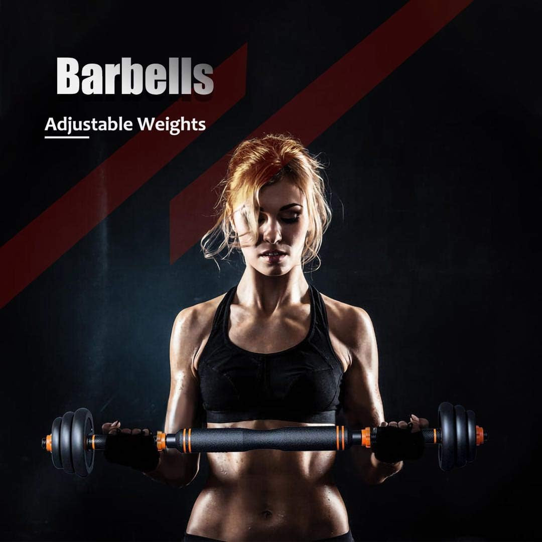 Adjustable Dumbbell Set,Free Weights Dumbbells Set with Connecting Rod Used as Barbell, Dumbbell, Kettlebell and Push-Ups.Free Weights for Women and Men,Weight 44LB/66LB/88LB. (Dumbbell-66Lb)