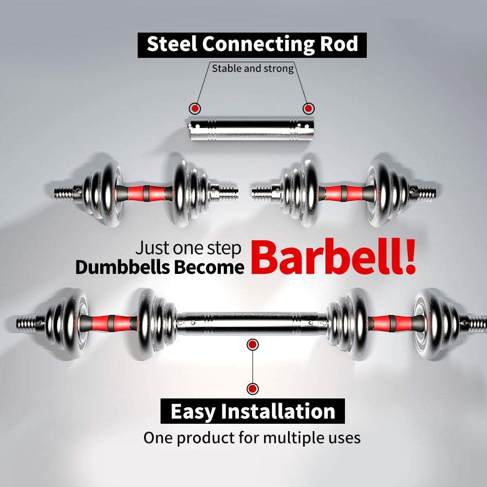 Adjustable Dumbbell Set Home Gym Cast Iron Barbell Sets with Carry Box 44Lbs 66Lbs 110Lbs Office Bedroom Workout Dumbbells for Men and Women