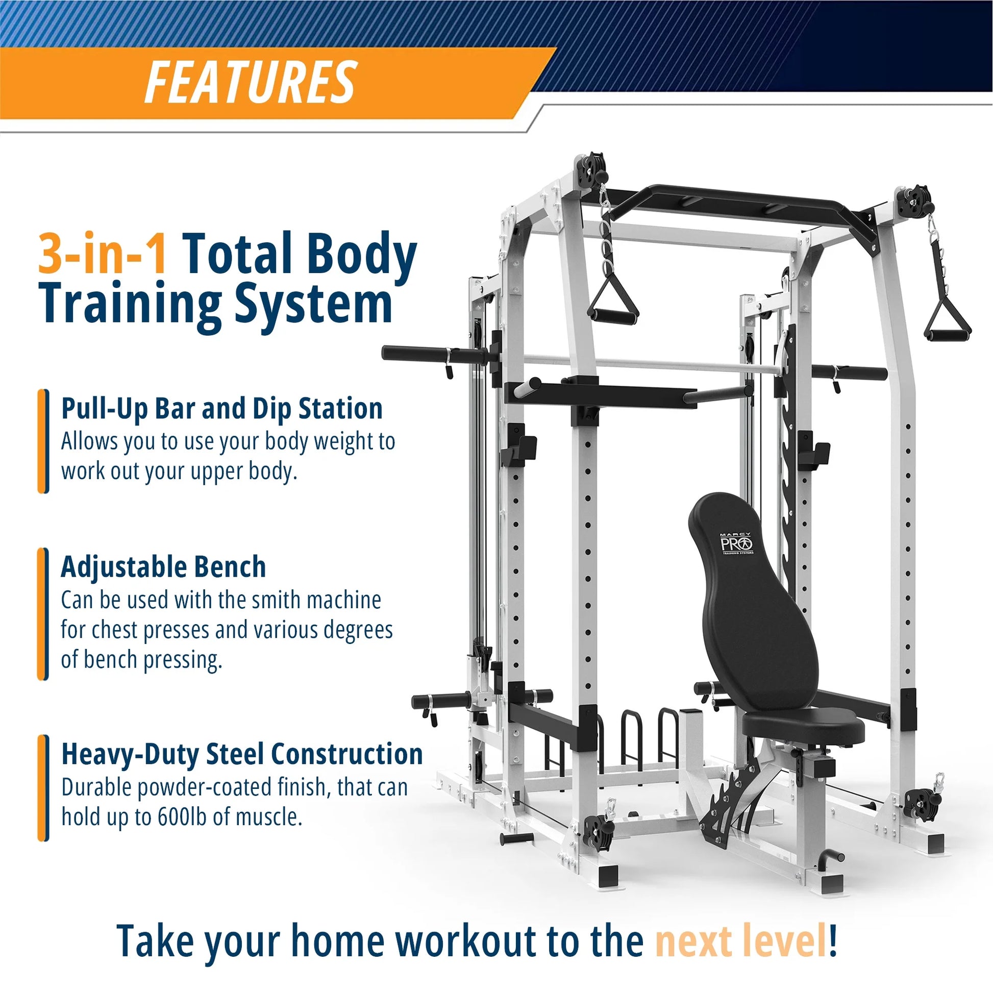 SM-7362 Pro Smith Machine Home Gym System for Full Body Training