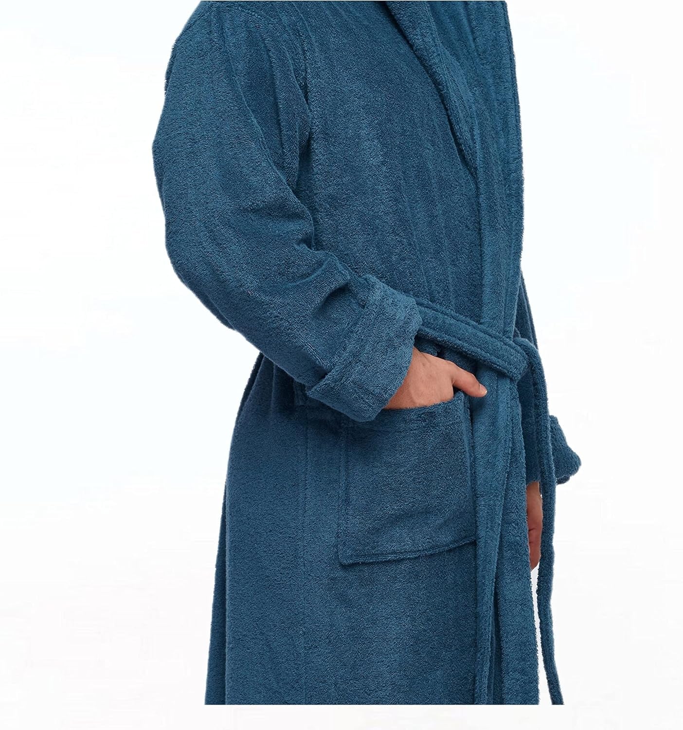 Men'S Hood'N Full Ankle Length Hooded Turkish Cotton Bathrobe