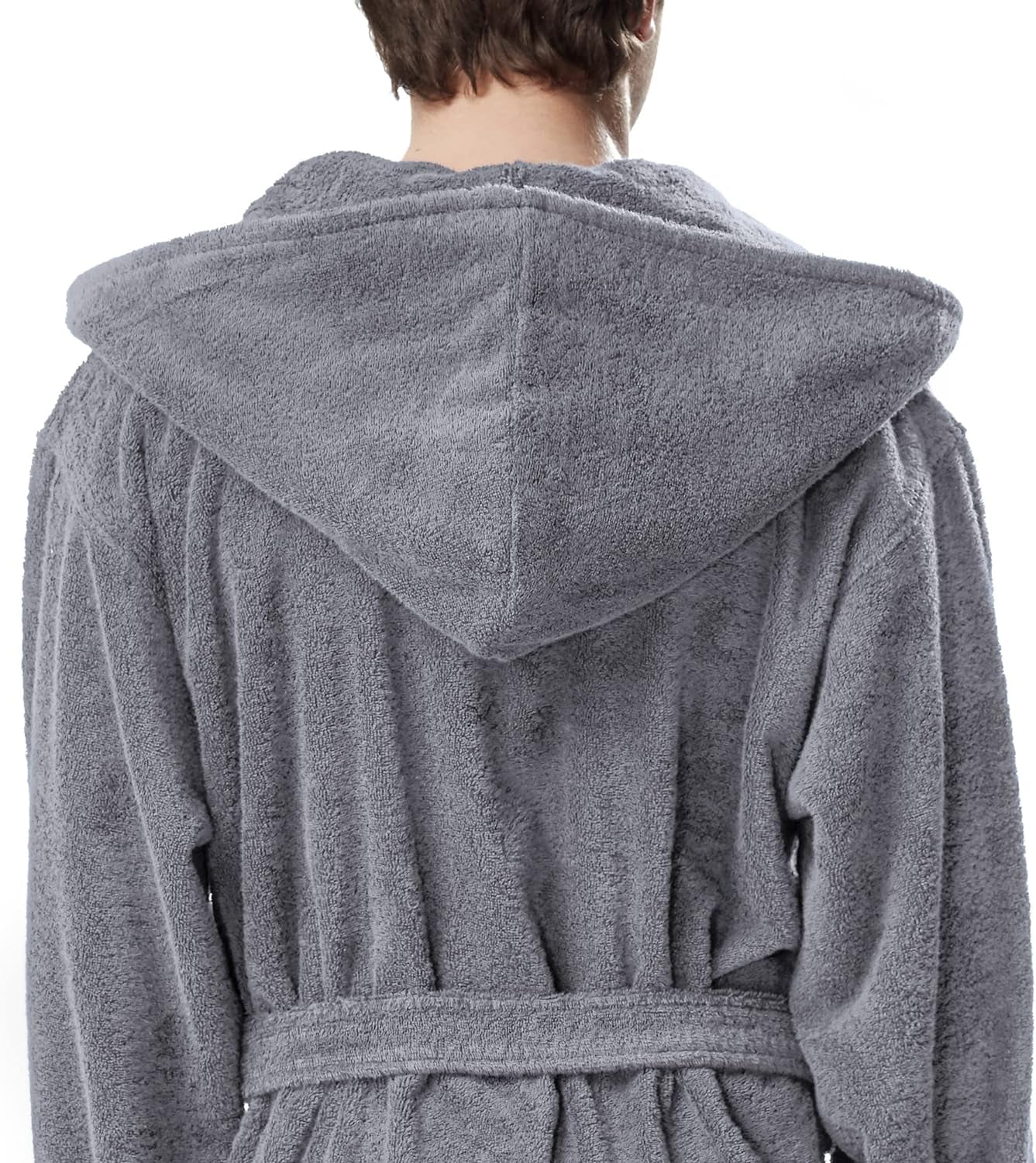 Men'S Hood'N Full Ankle Length Hooded Turkish Cotton Bathrobe