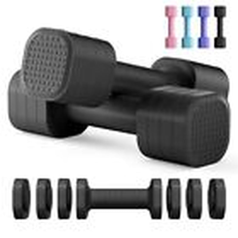 Adjustable Dumbbell Set of 2, 4 in 1 Free Weights Dumbbells Set for Black