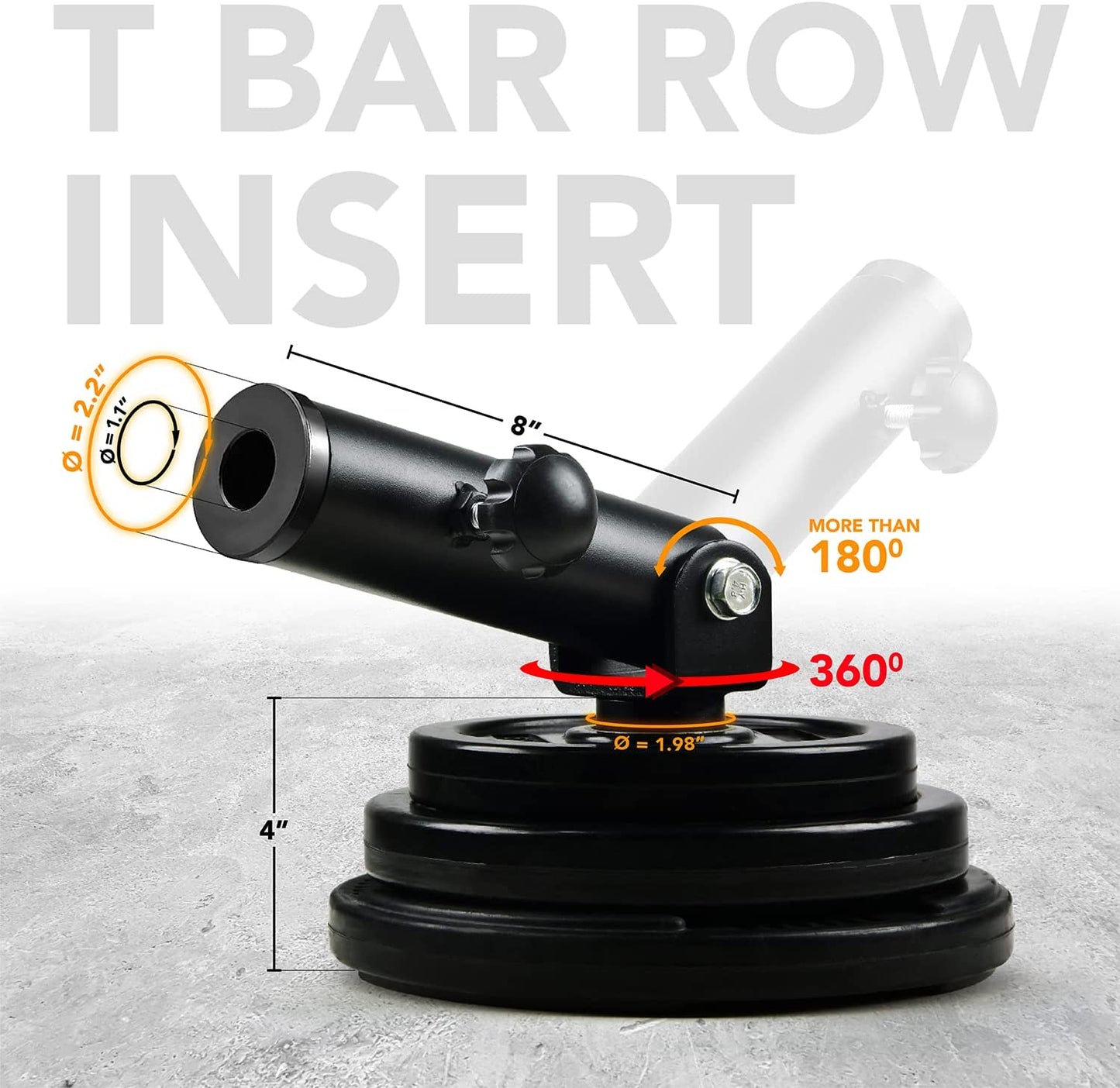 T Bar Row Insert, Landmine Attachment for 1&2 Inch Olympic Barbell Bars, Landmine Handles, Workout Home Gym Equipment