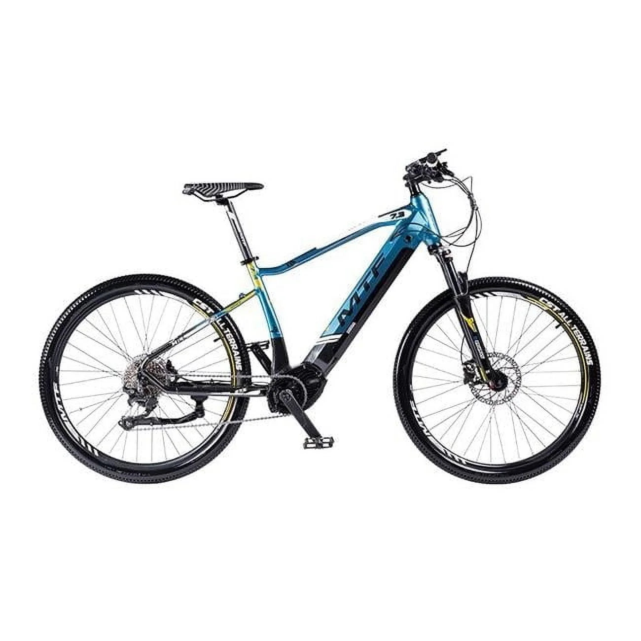 Hill 7.3 18 18 In. MTB Folding Electric Vianelli E-Bike, Blue