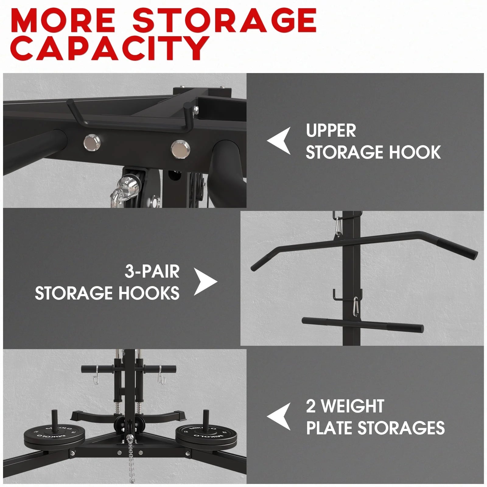 Cable Crossover Machine, 350LBS Weight Capacity Cable Stations with 17 Adjustable Positions, 230 Lbs Sets