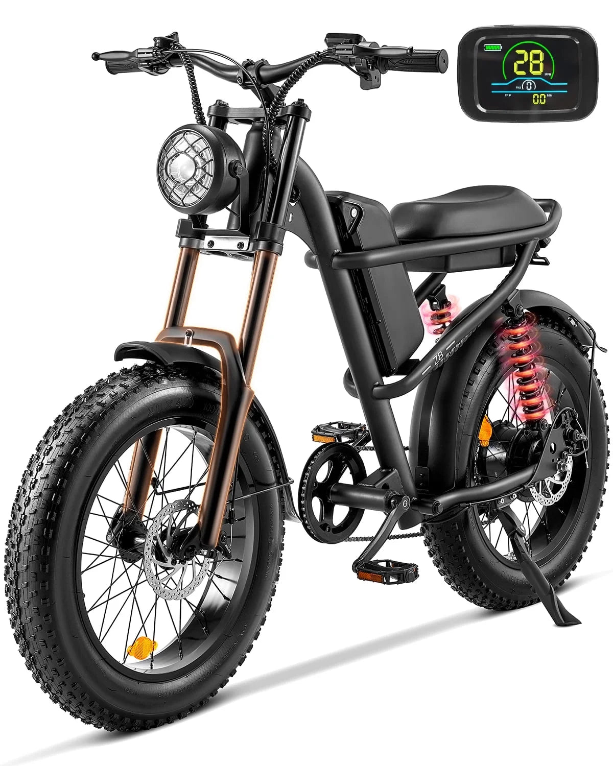 Electric Dirt Bike for Adults 20" Fat Tire W/ 500W Motor, 7-Speed Electric Mountain Bike with 48V 16AH Removable Battery, 60 Miles Long Range