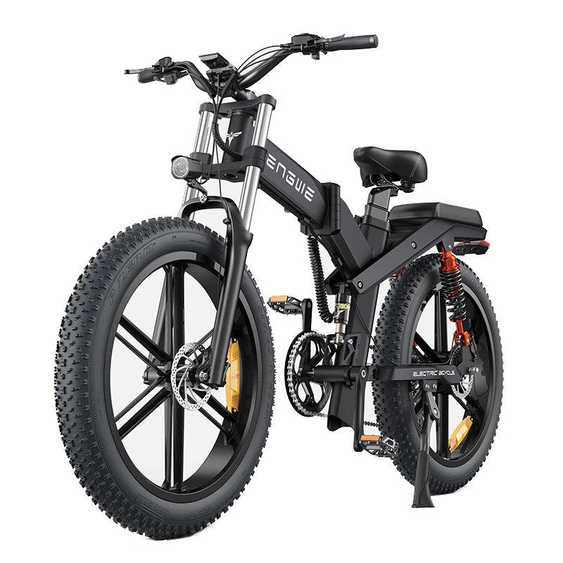 [EU DIRECT]  X26 Electric Bike 19.2Ah+10Ah Dual Batteries 1000W Folding Electric Bike 26*4.0 Inch Fat Tire 120-150Km Mileage Range E Bike for Mountain Snowfield Road Triple Suspension System Dual Oil Disc Brake for All-Terrain Roads Mountain E-Bike