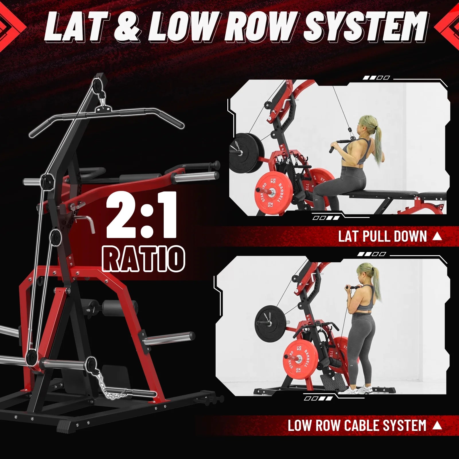 Leverage Gym, 2055 Lb Bench Press Machine, Adjustable Full Body Workout, 81"